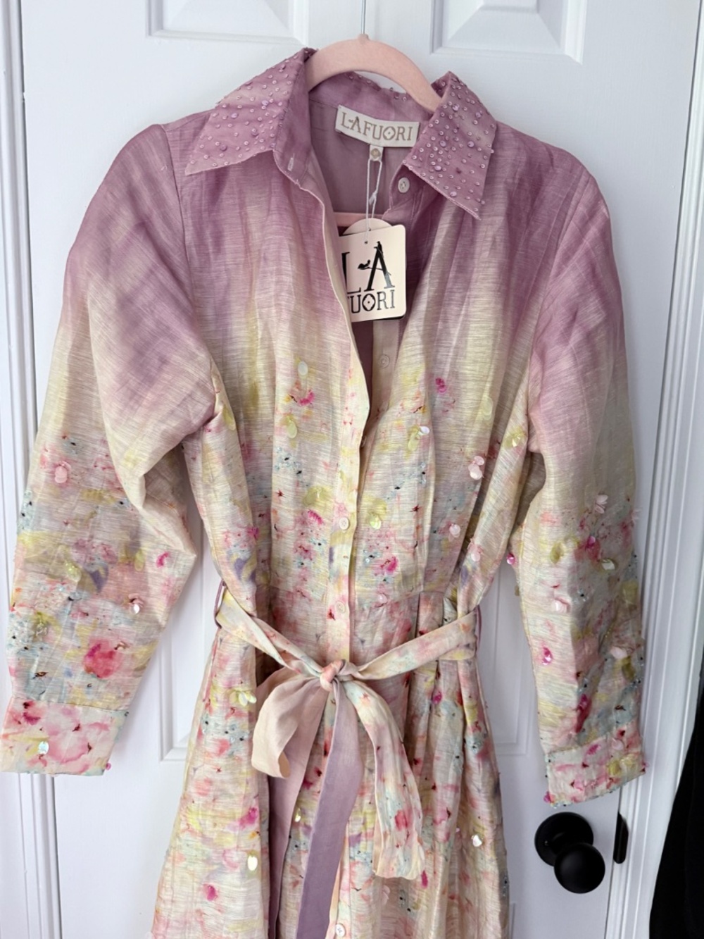 NWT LA FUORI Aqua Bloom dress